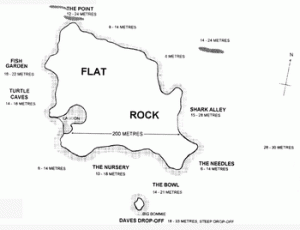 Australian Grey Nurse Shark Persecution - Map of Flat Rock courtesy of www.mantalodge.com.au