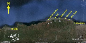 Coastal Dive Sites Map - East of Dili