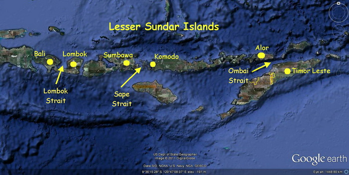 Map of the Lesser Sunda Islands