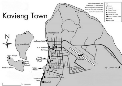 Map of Kavieng Town - Courtesy of Scuba Ventures