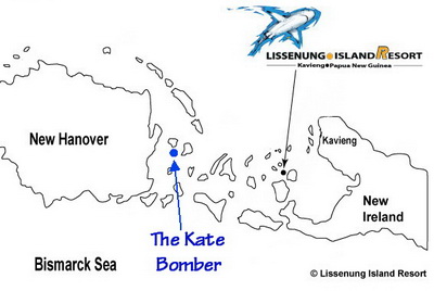 Kate Bomber Dive Site Map - Courtesy of Lissenung Island