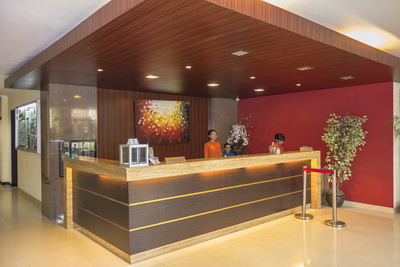 The lobby of the Mamberamo hotel in Sorong