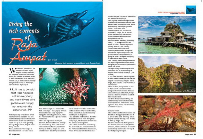 Rich Currents of Raja Ampat - Nuigini Blue Raja Ampat article