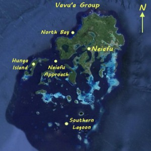 Map of the Vavu'a Group of islands